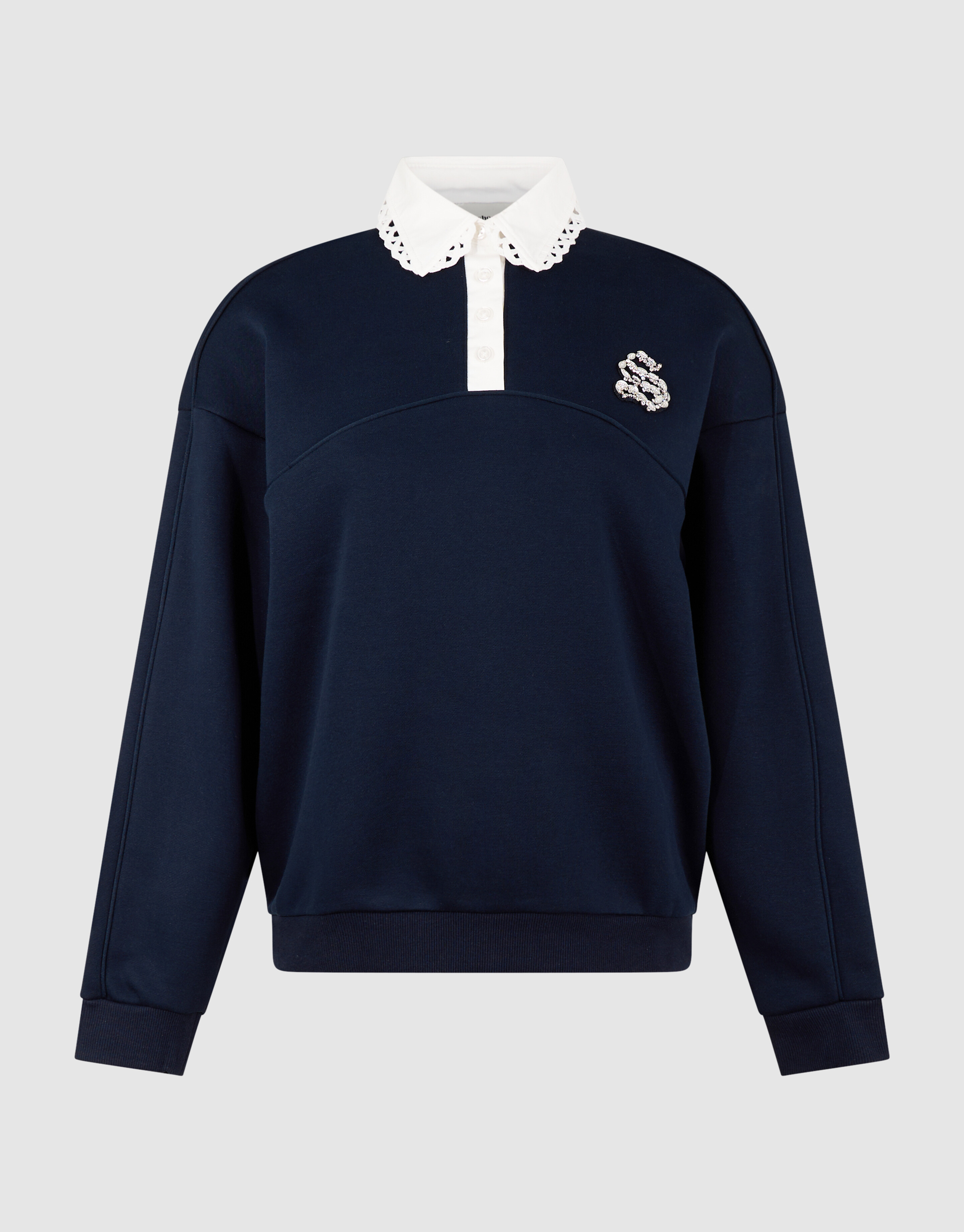 Sporty Polo Sweatshirt Dunkelblau SHOEBY WOMEN