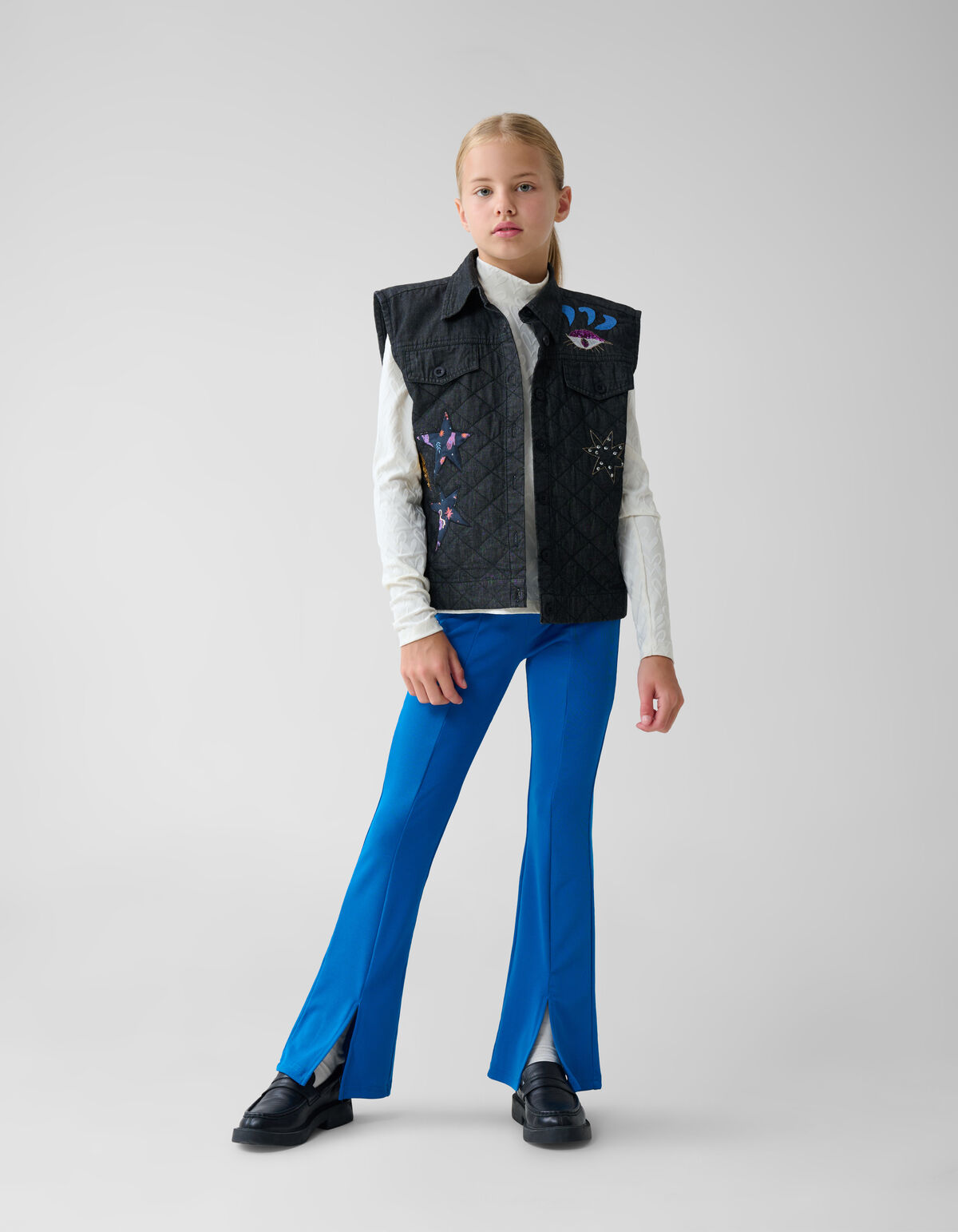 Ausgestellte Rippen-Leggings Blau SHOEBY GIRLS