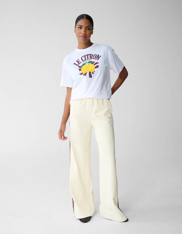&Uuml;bergr&ouml;&szlig;en-T-Shirt mit Le Citron-Motiv Wit SHOEBY WOMEN