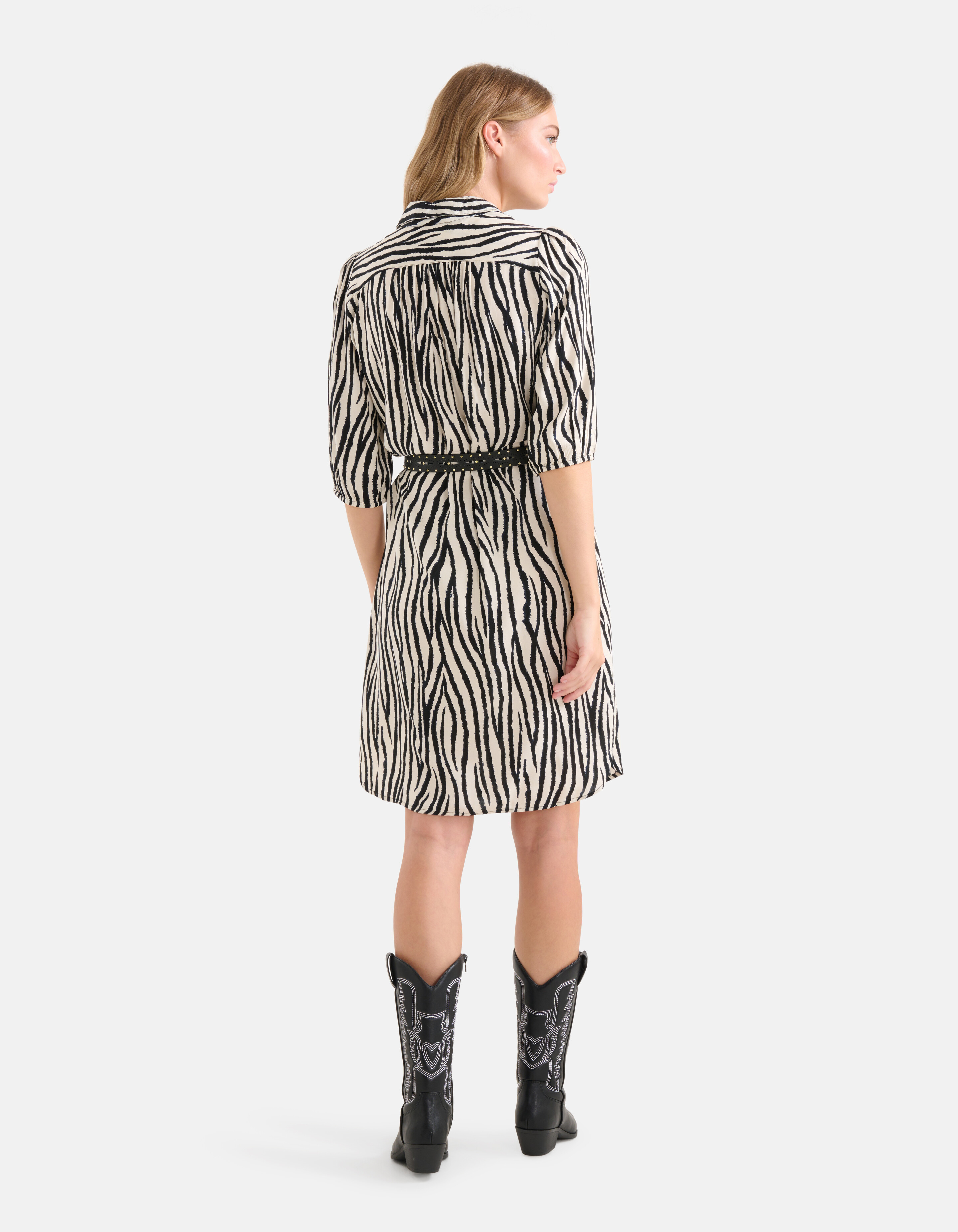 Zebra bedrucktes Kleid Schwarz/Weiß SHOEBY WOMEN