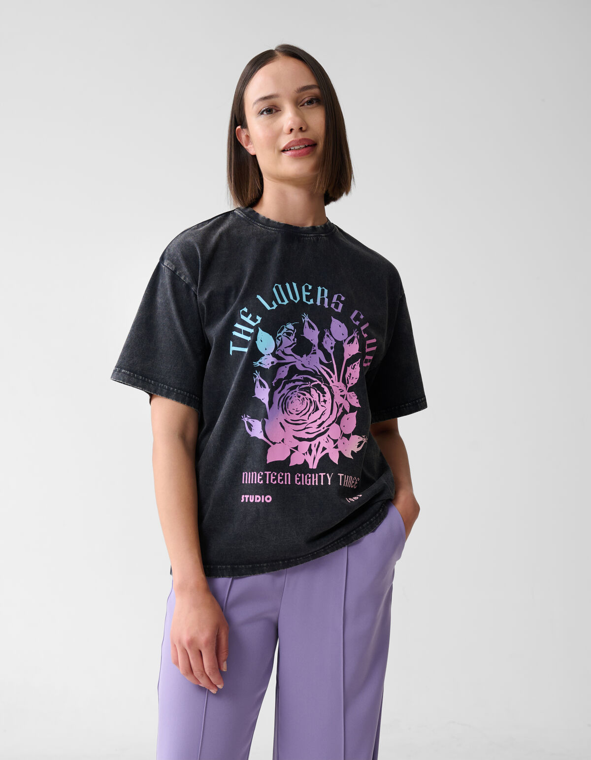 Artwork T-shirt Dunkelgrau SHOEBY WOMEN