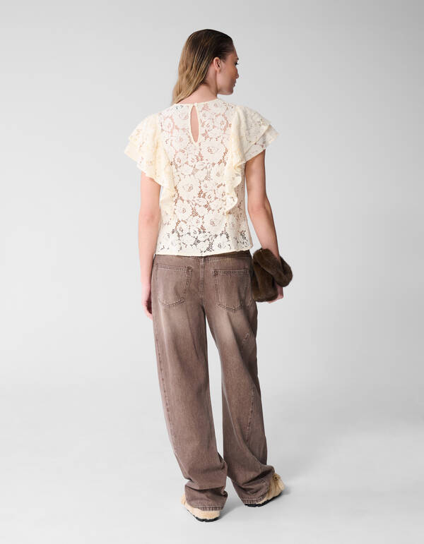 Kanten R&uuml;schentop Gebrochen Wei&szlig; SHOEBY WOMEN