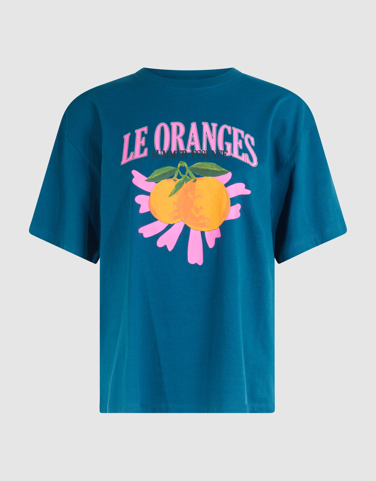Orangefarbenes Kunstwerk-T-Shirt Blau SHOEBY WOMEN