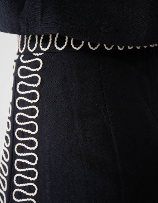 bestickte Maxirock Schwarz SHOEBY WOMEN