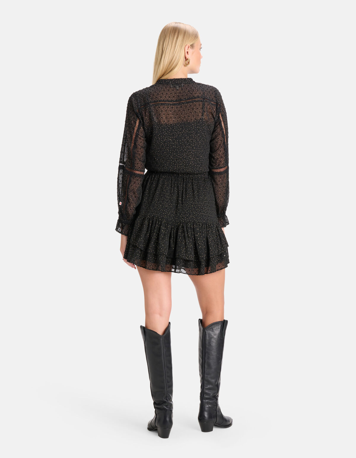 Chiffonkleid mit Tupfen Schwarz SHOEBY WOMEN