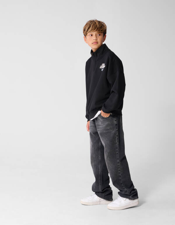 City Zip Sweatshirt Schwarz SHOEBY BOYS