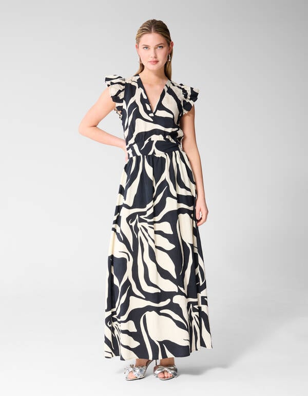 Bedrucktes Maxikleid in Schwarz SHOEBY WOMEN