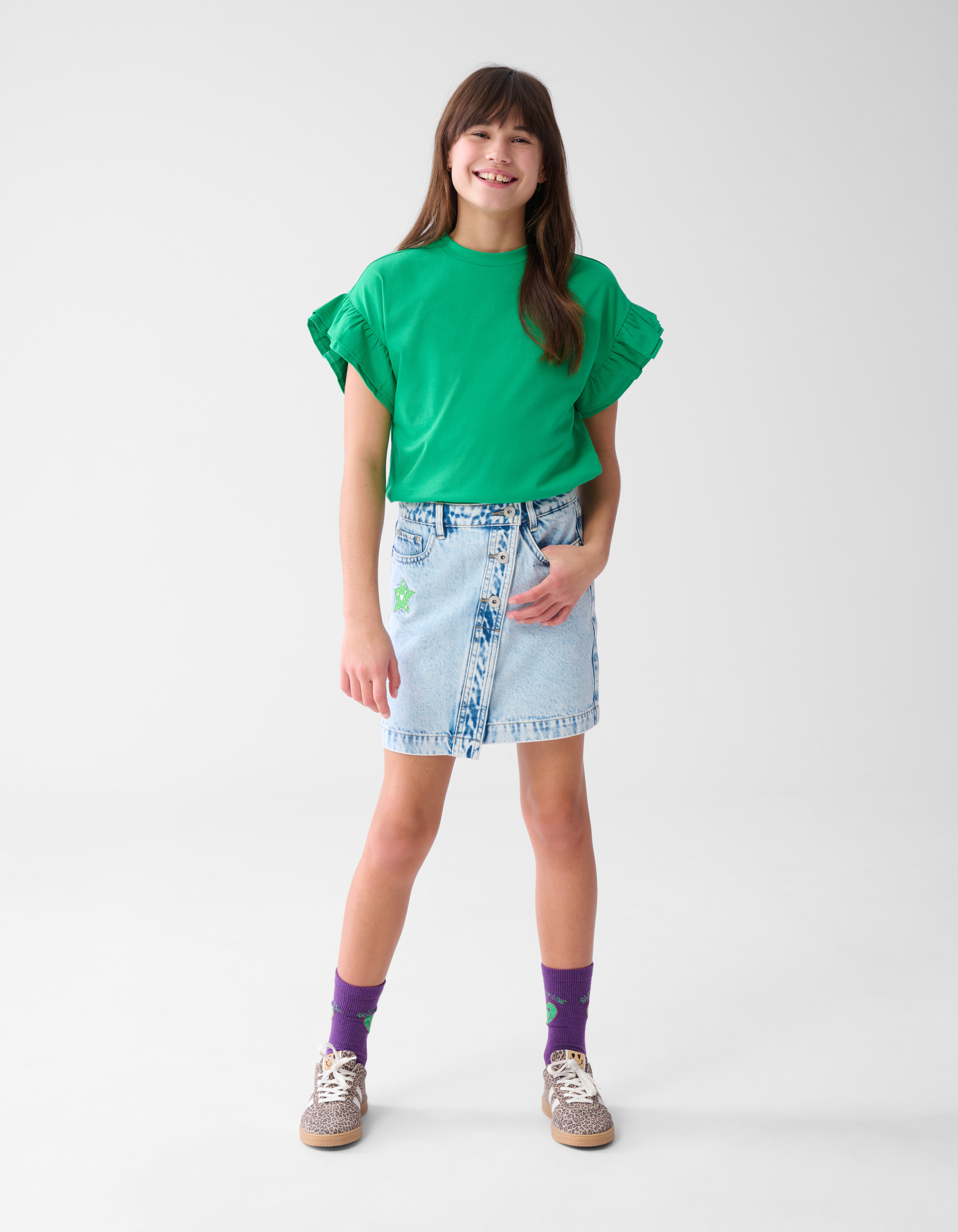 Rüschen-T-Shirt Grün SHOEBY GIRLS
