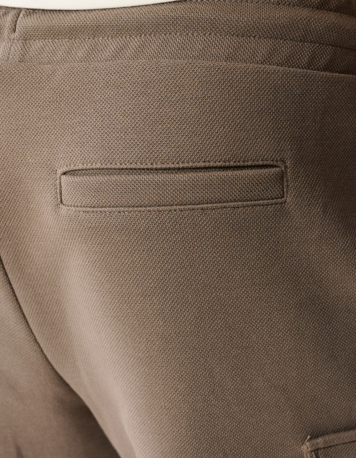 Cargo Piqu&eacute; Shorts Taupe SHOEBY BOYS