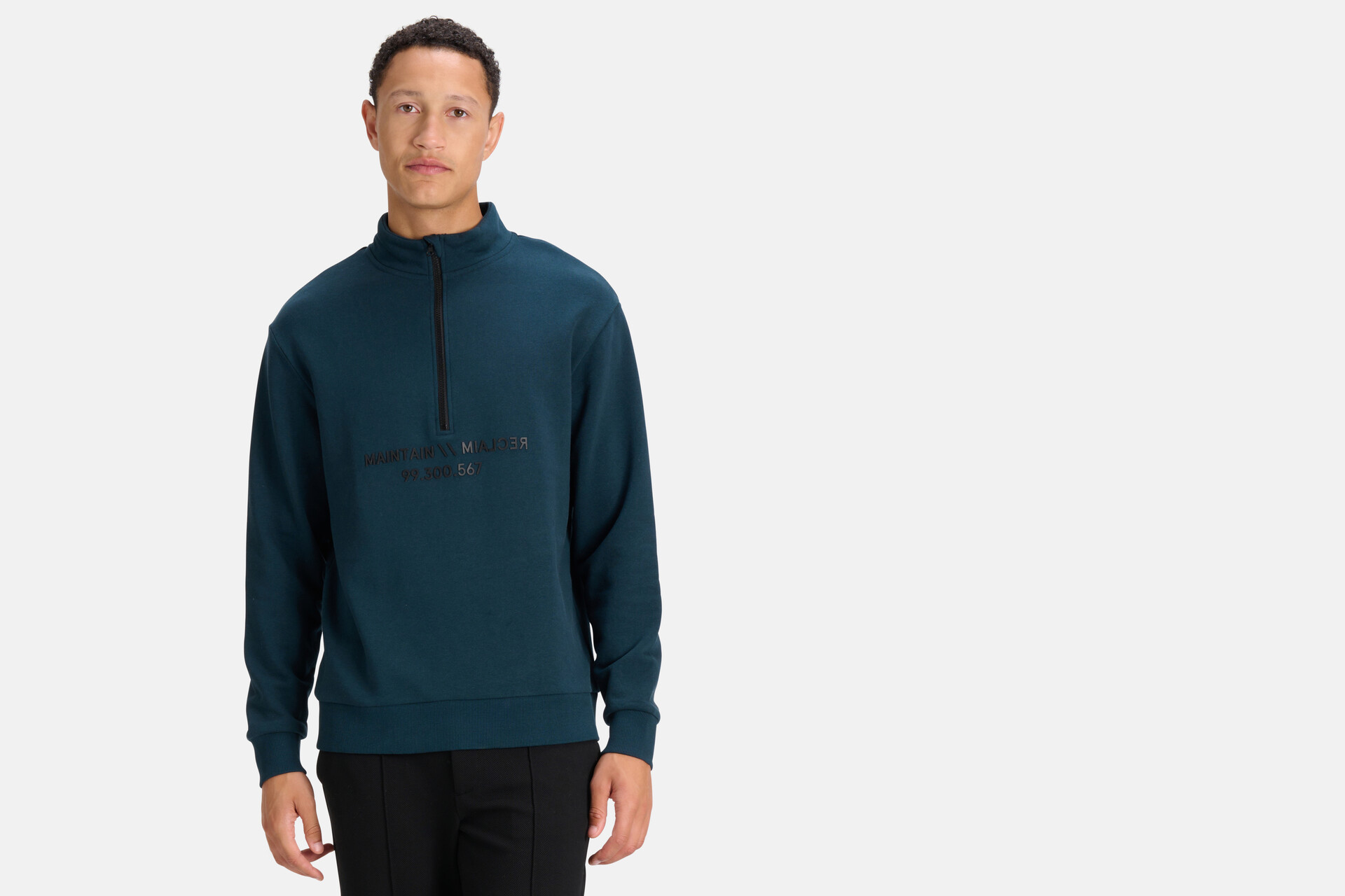 Zip-Pullover Dunkelgrün SHOEBY MEN
