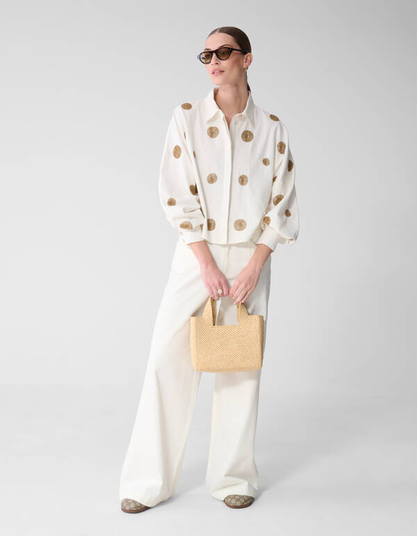 Perlenbesetzte Stippenbluse Wei&szlig; von Mieke SHOEBY WOMEN