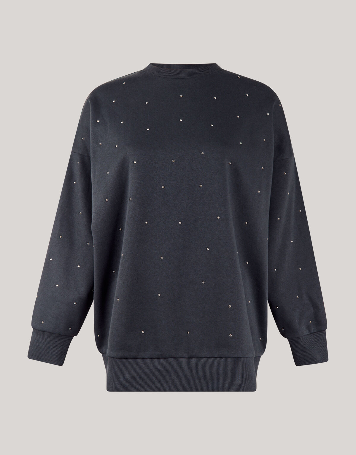 Allover-Strass-Pullover Dunkelgrau SHOEBY WOMEN