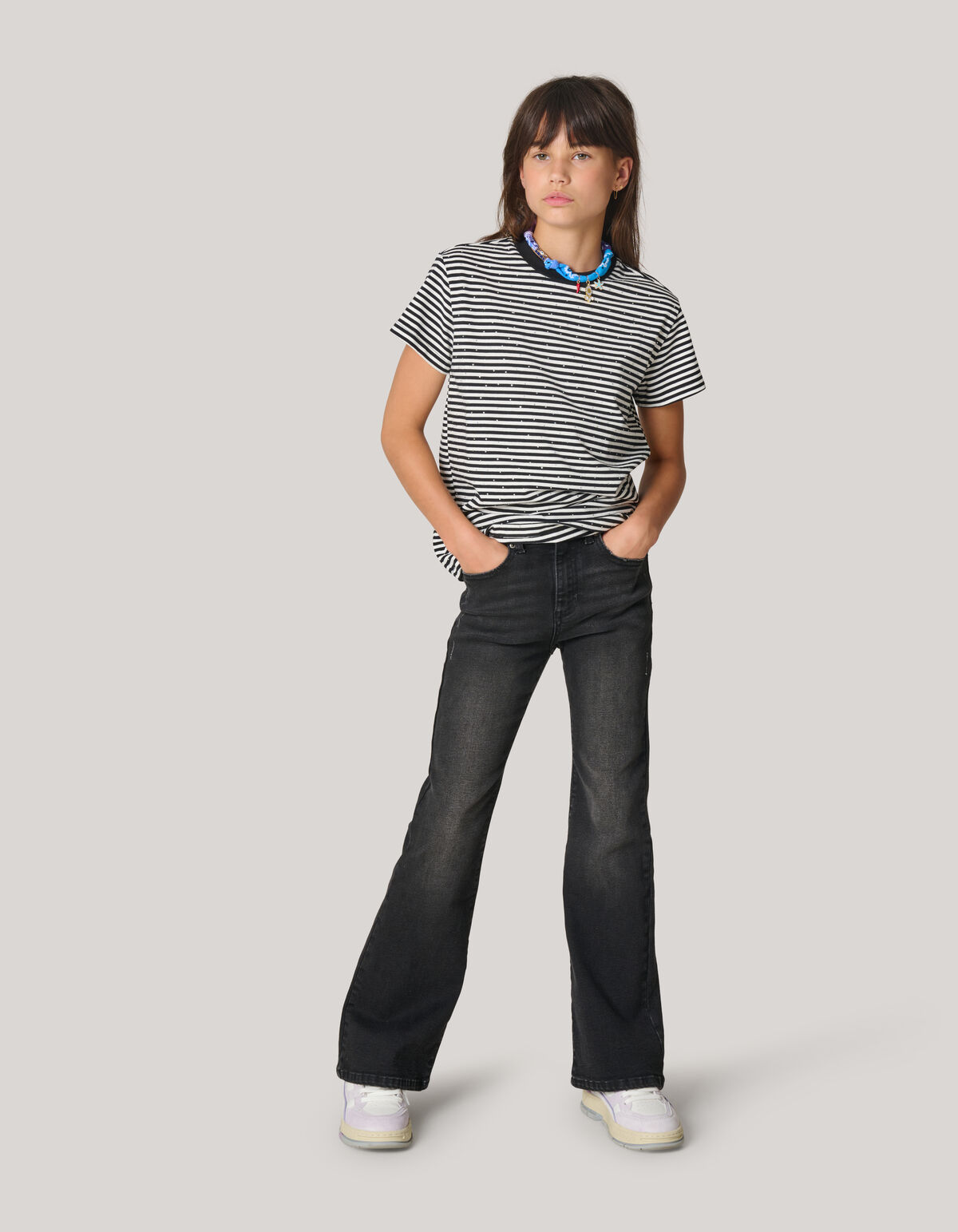 Übergroßes T-Shirt von Gestreept Strass SHOEBY GIRLS