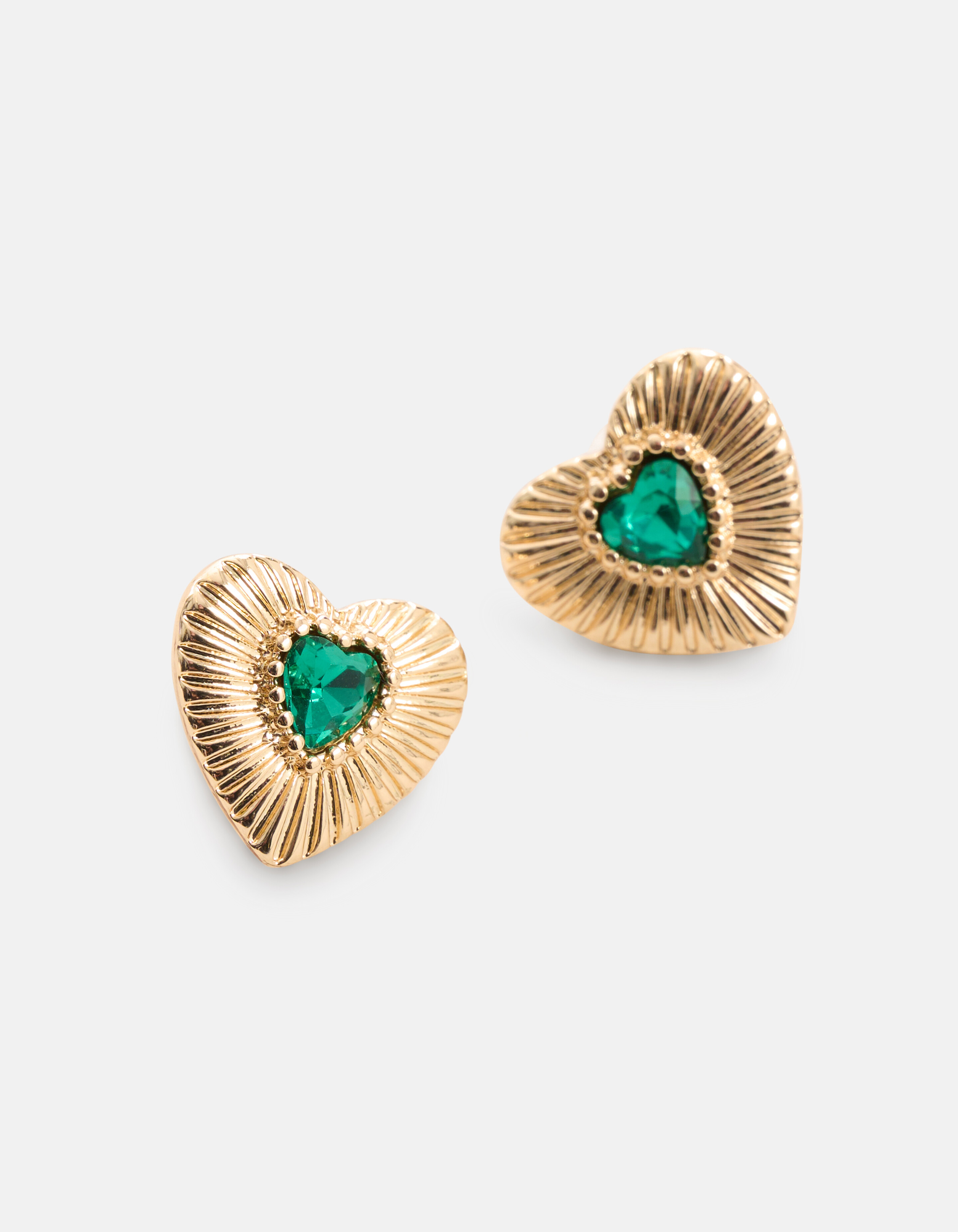 Herz-Ohrringe Grün SHOEBY ACCESSOIRES