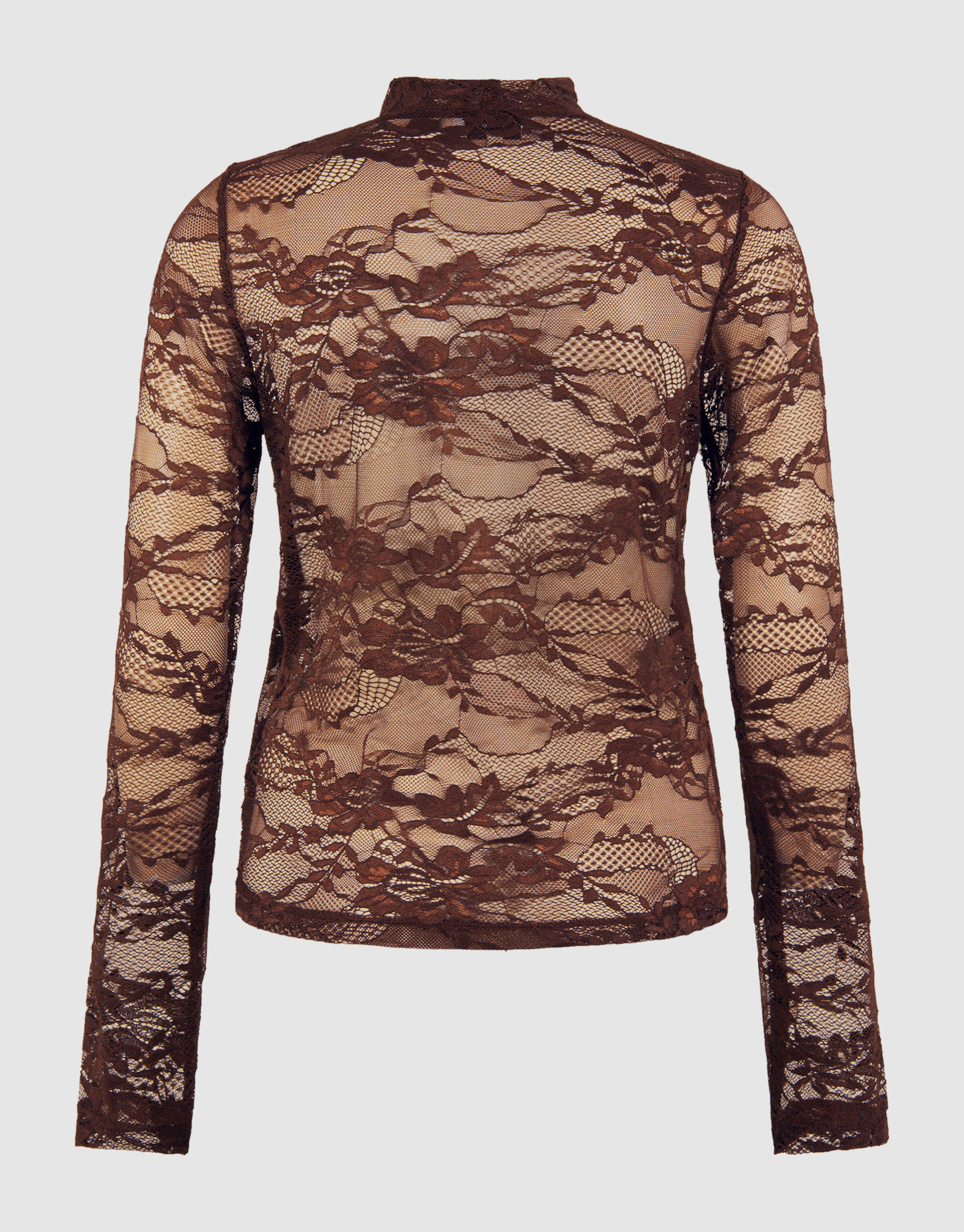 Braunes Spitzentop mit Blumenmuster SHOEBY WOMEN