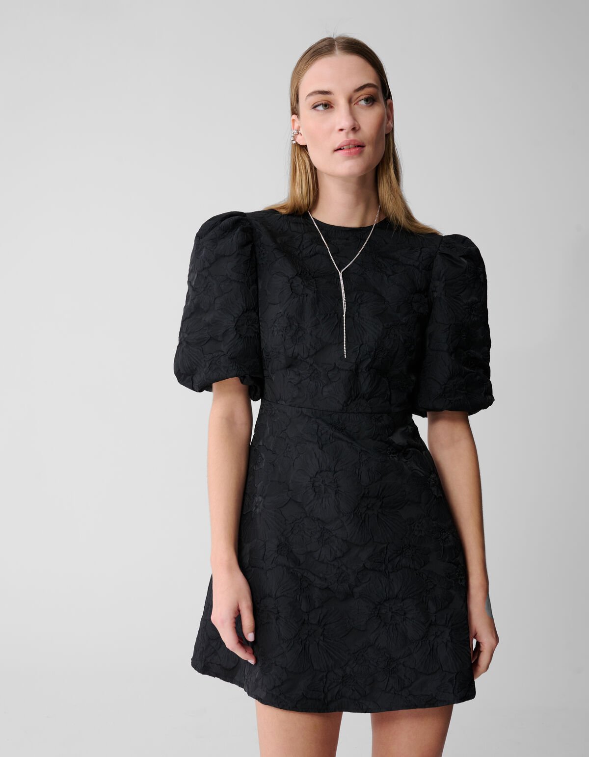 Jacquard-Minikleid mit Schleife Schwarz SHOEBY WOMEN