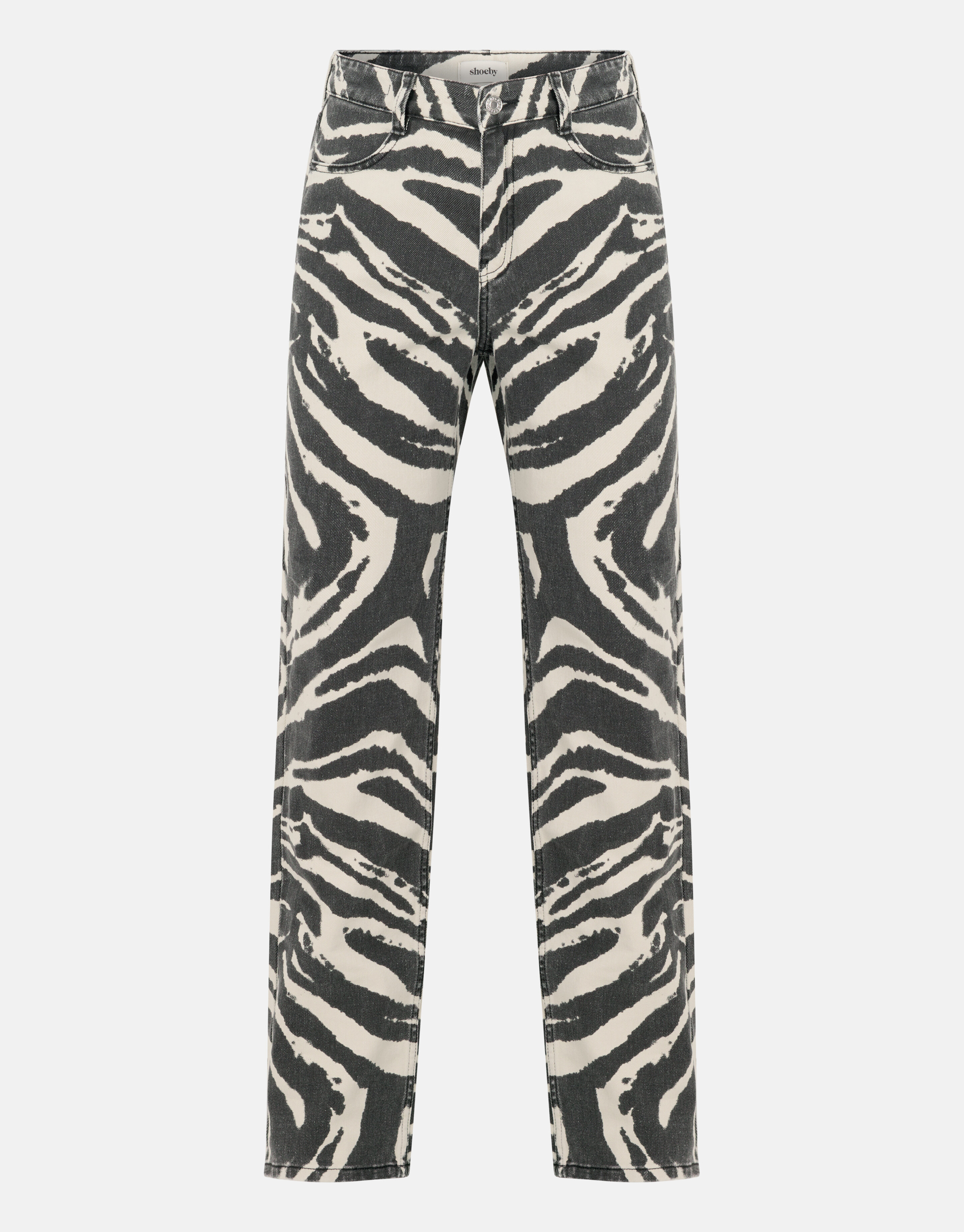 Zebra Print Denim Jeans Schwarz L33 SHOEBY WOMEN