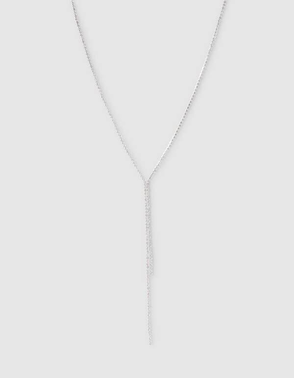 Lange Strasskette, Silber SHOEBY ACCESSOIRES