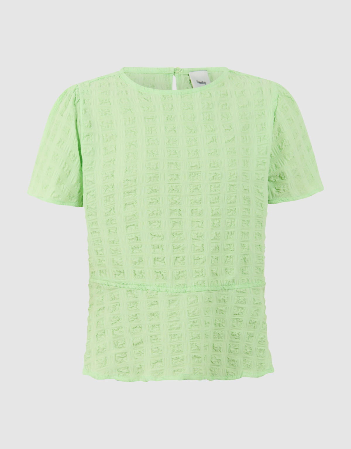 Crinkle-Peplum-Top Hellgr&uuml;n SHOEBY GIRLS