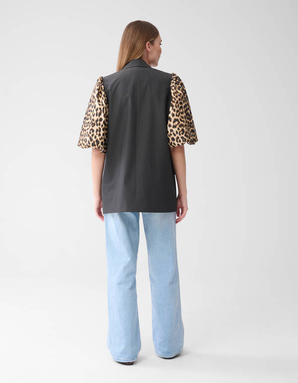 Leopard Ärmel Blazer Schwarz SHOEBY WOMEN