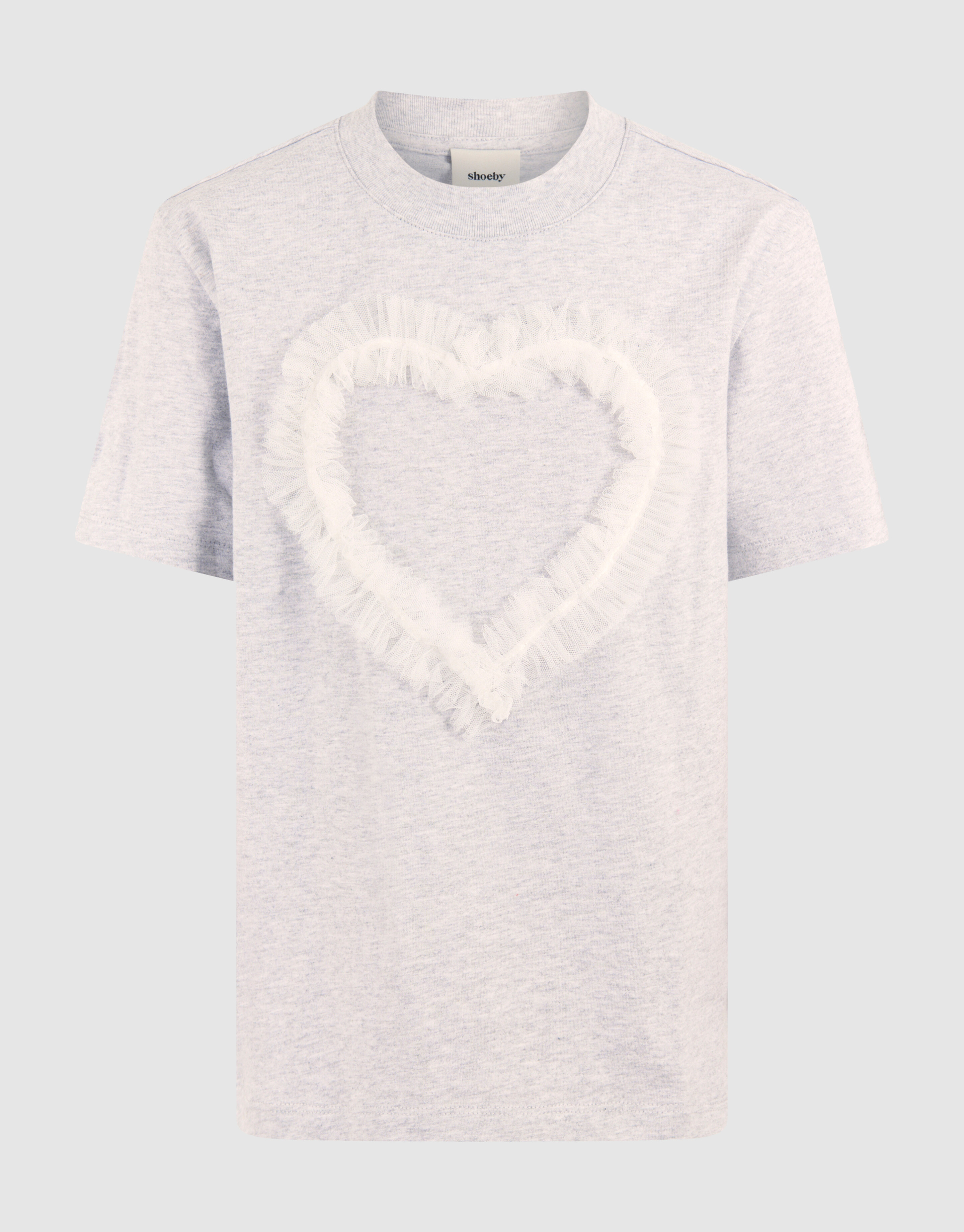 Mesh Heart T-shirt Hellgrau SHOEBY GIRLS