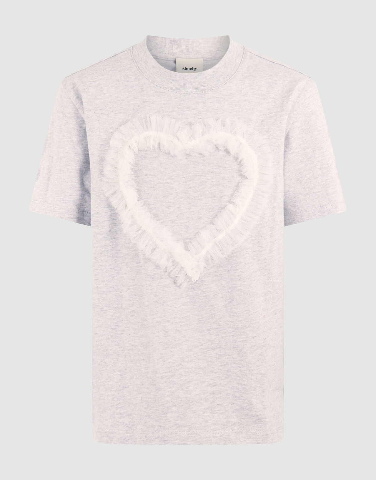 Mesh Heart T-shirt Hellgrau SHOEBY GIRLS