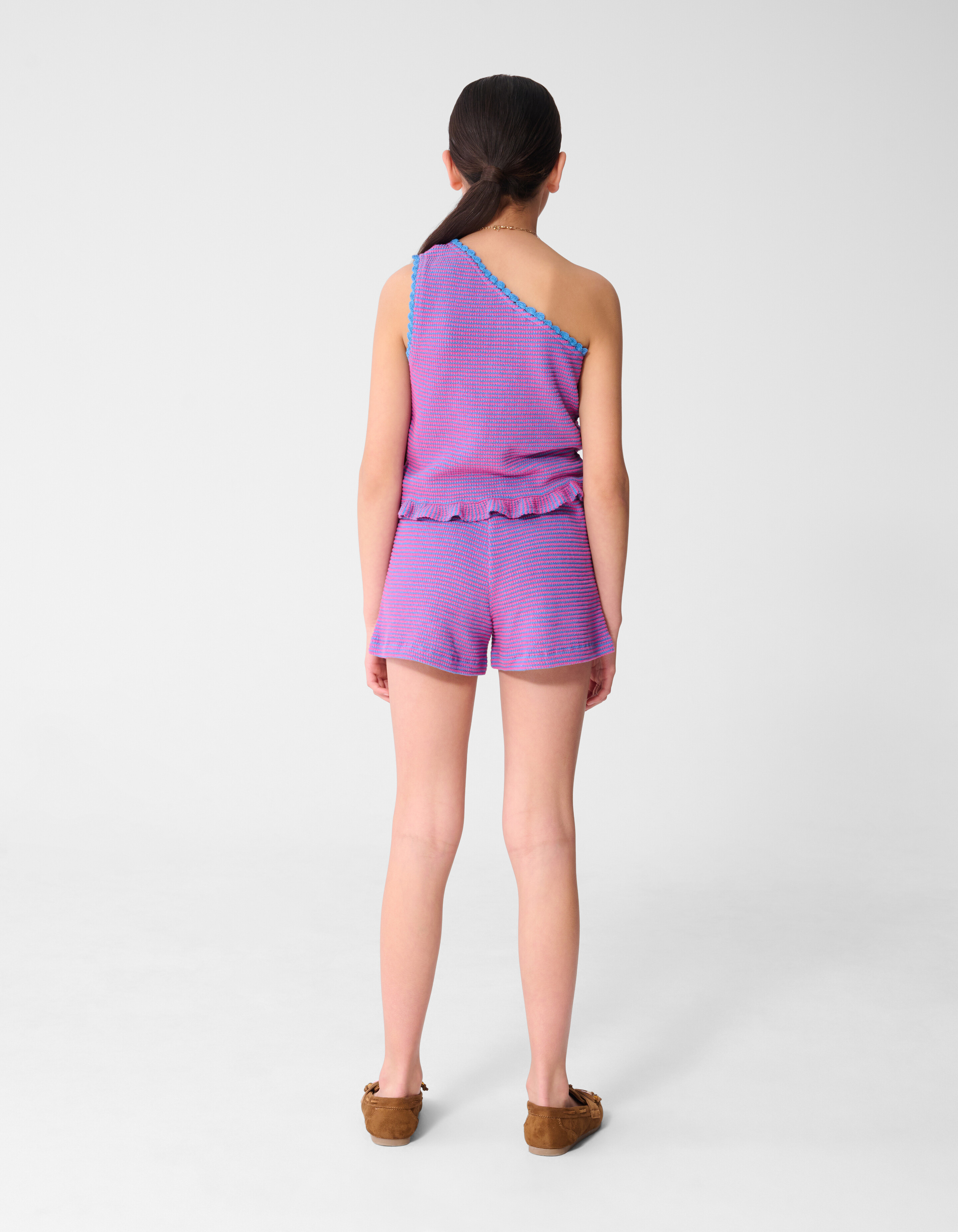 Gestrickte Shorts Rosa/Blau SHOEBY GIRLS