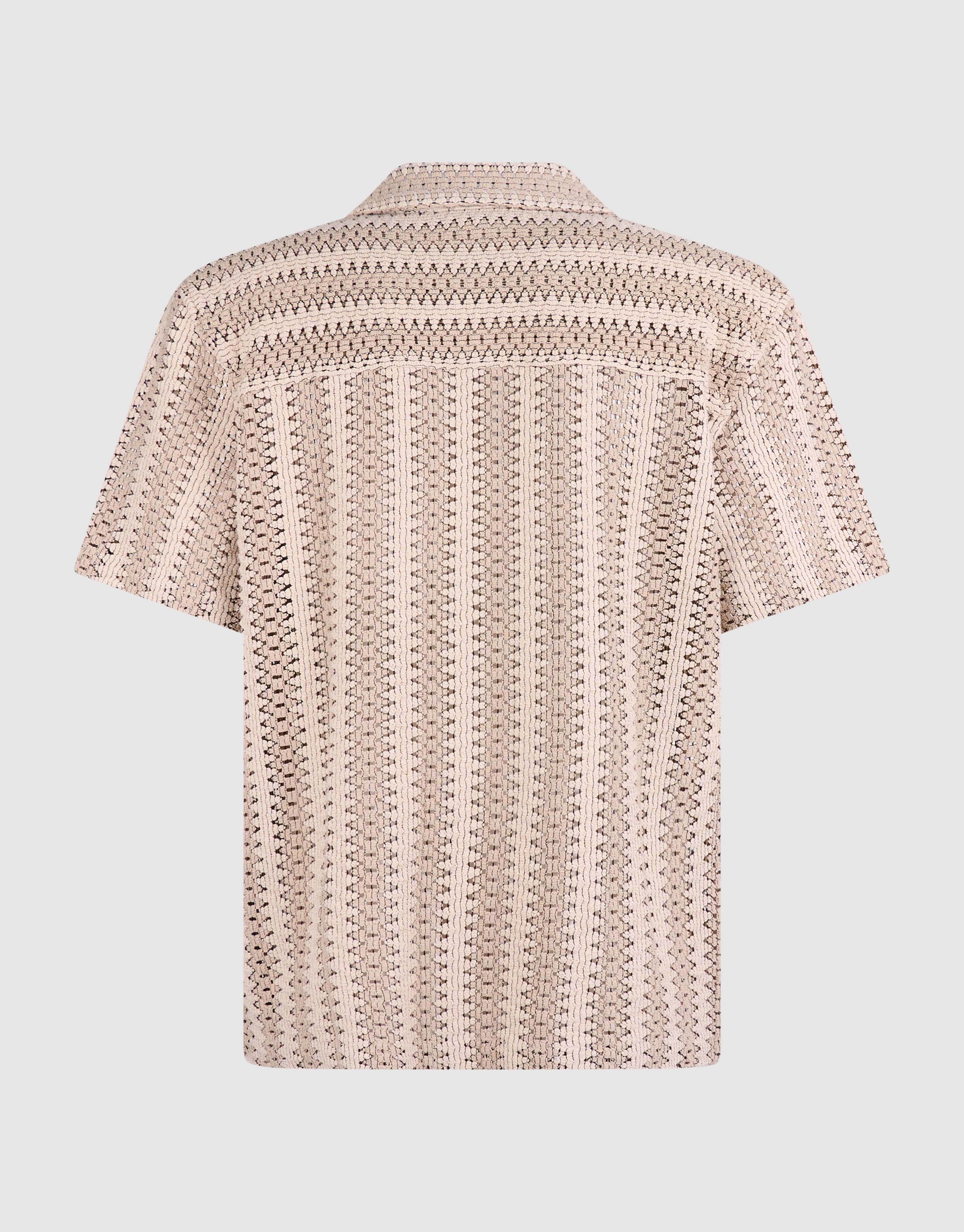 Gestreiftes H&auml;kel-Overshirt in Sandfarben SHOEBY MEN