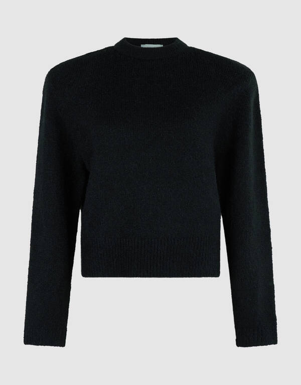 Shoulder Crew Strickpullover Schwarz SHOEBY WOMEN