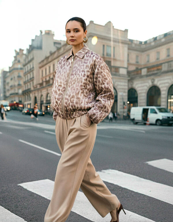 Gestepptes Leoparden-Bomberjacke Hellbraun SHOEBY WOMEN