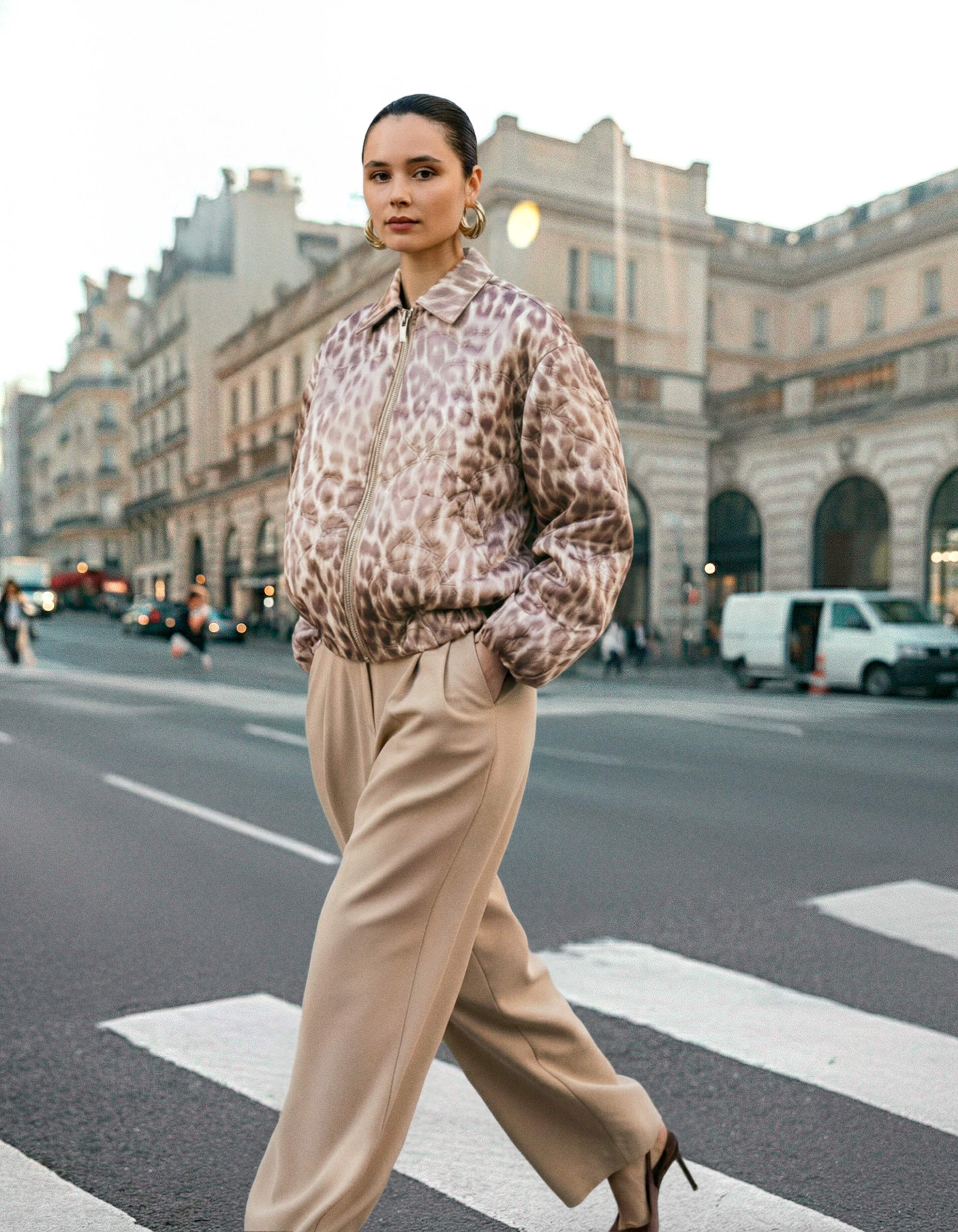 Gestepptes Leoparden-Bomberjacke Hellbraun SHOEBY WOMEN