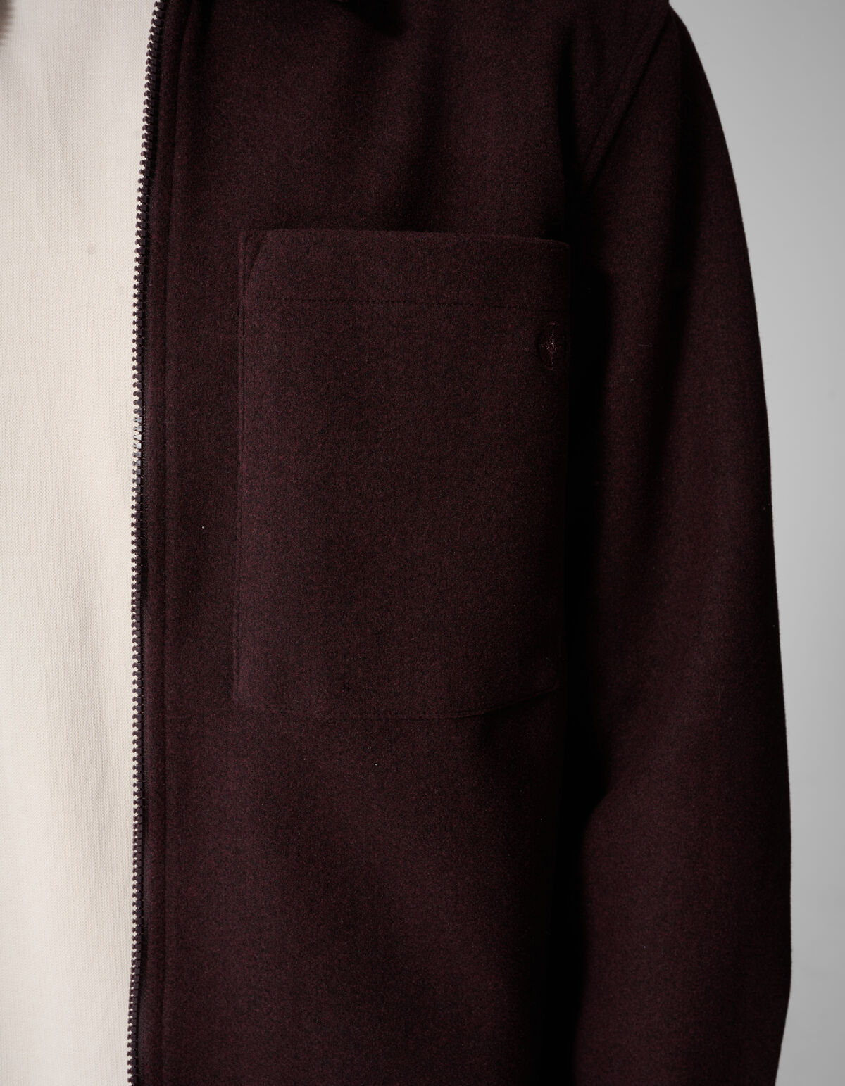 Melange Zip-Overshirt Dunkelrot SHOEBY MEN
