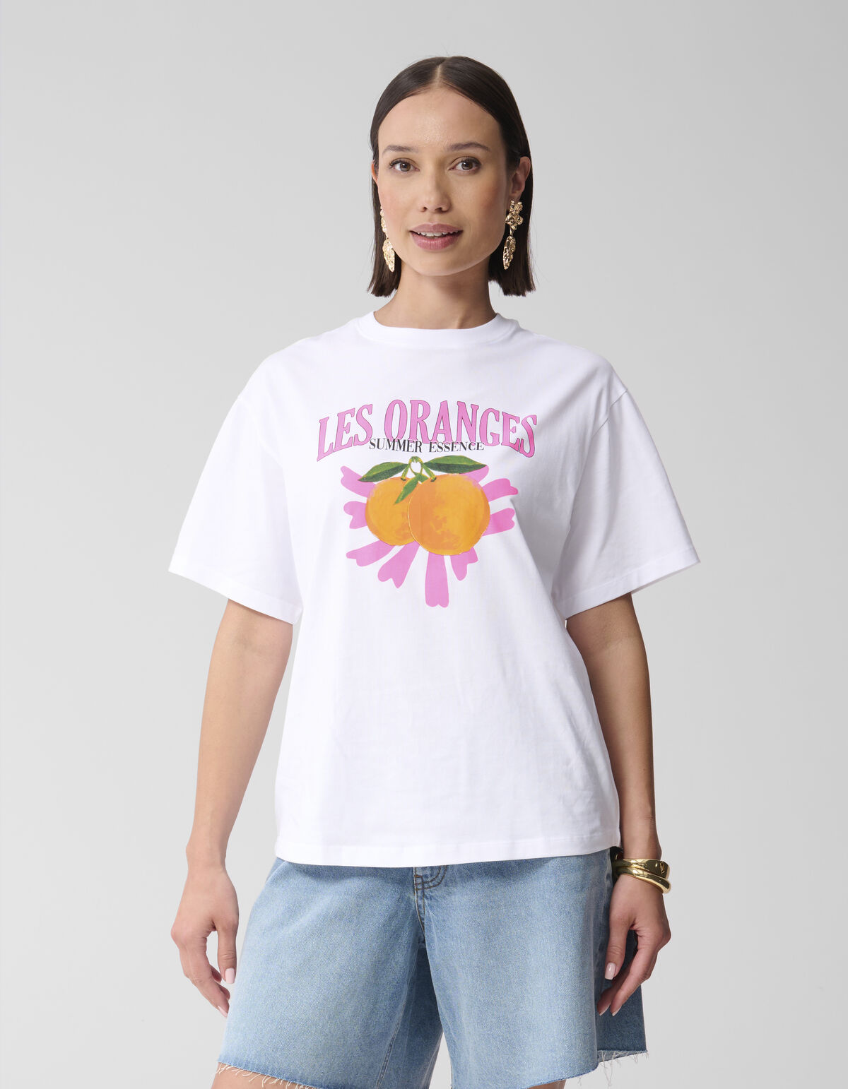 Oversized Les Oranges T-Shirt White SHOEBY WOMEN