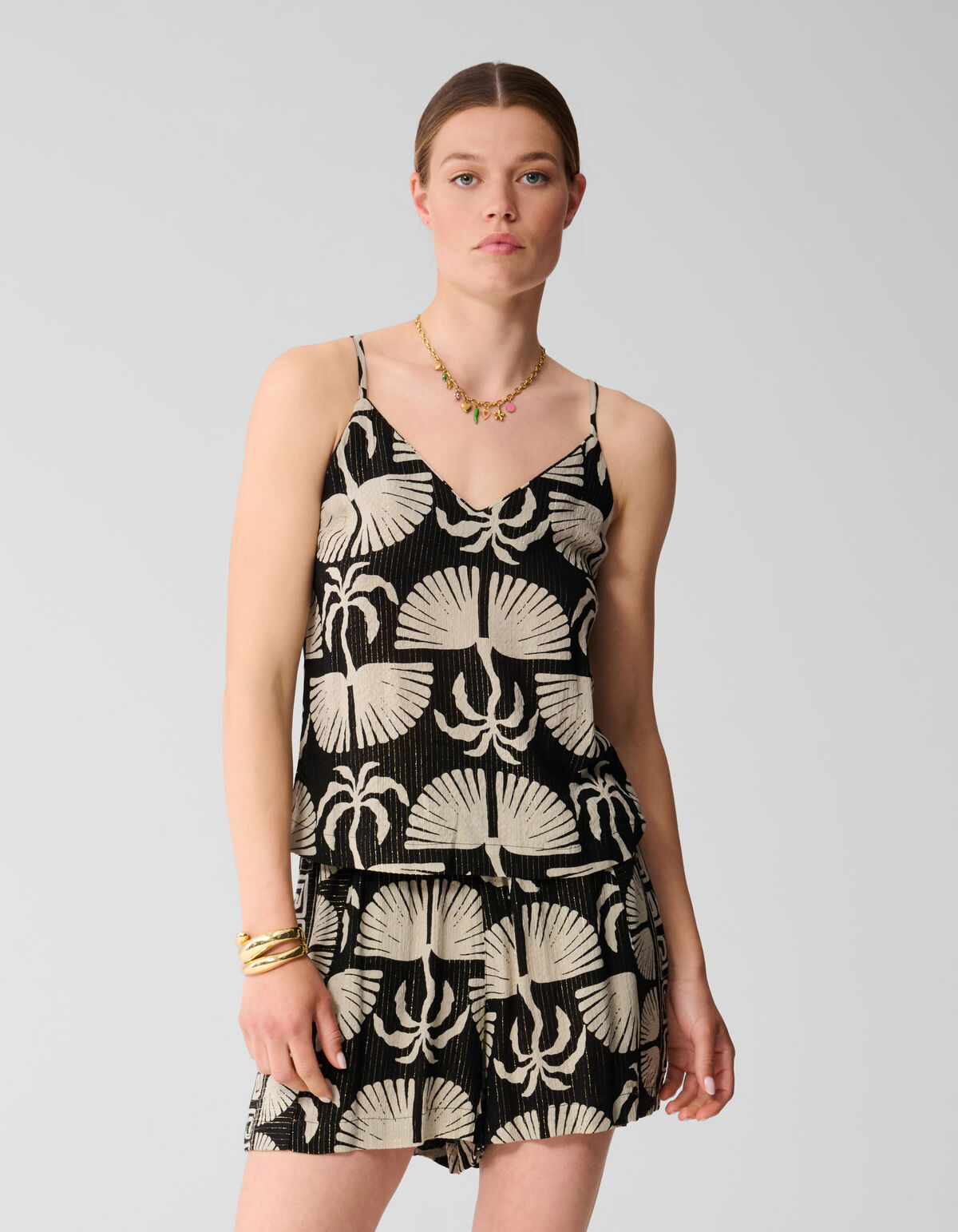 Bedrucktes Singlet Schwarz/Weiß SHOEBY WOMEN