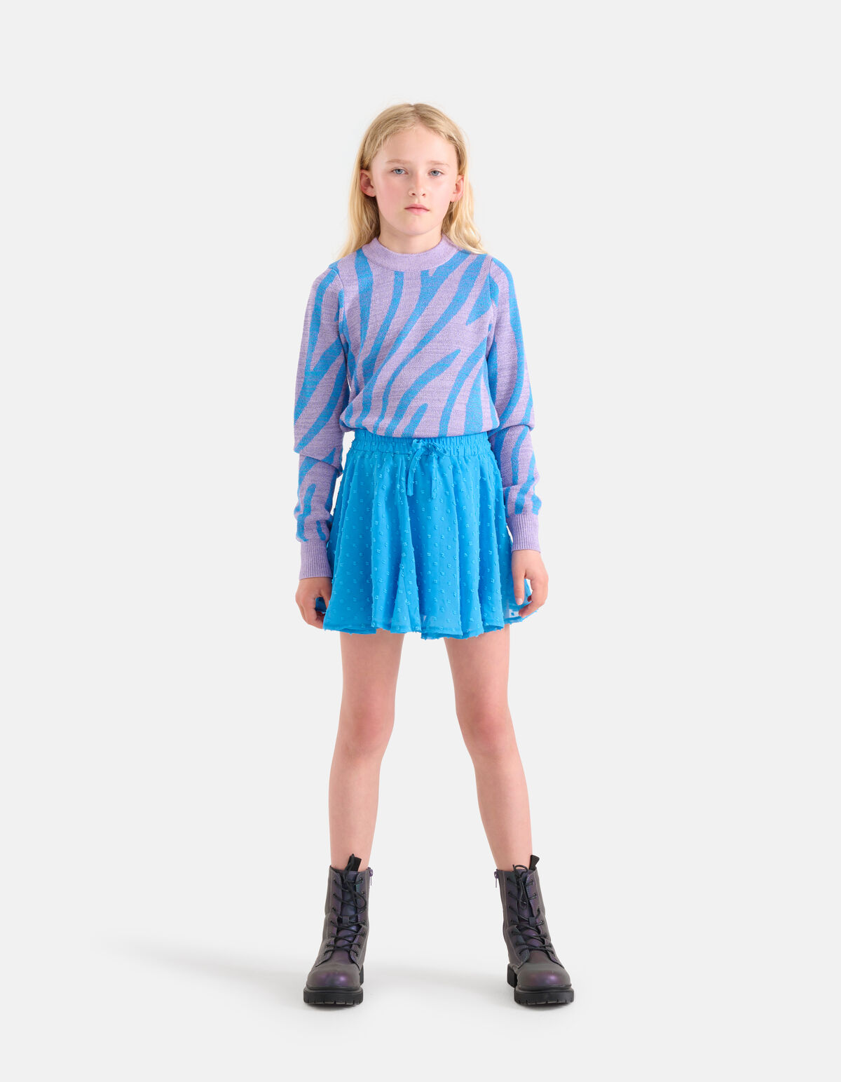 Zebra-Glitzer-Pullover Blau SHOEBY GIRLS