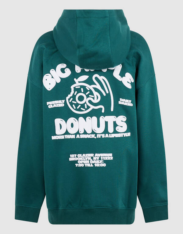 Oversized Fit Donut Hoodie Dunkelgr&uuml;n SHOEBY BOYS