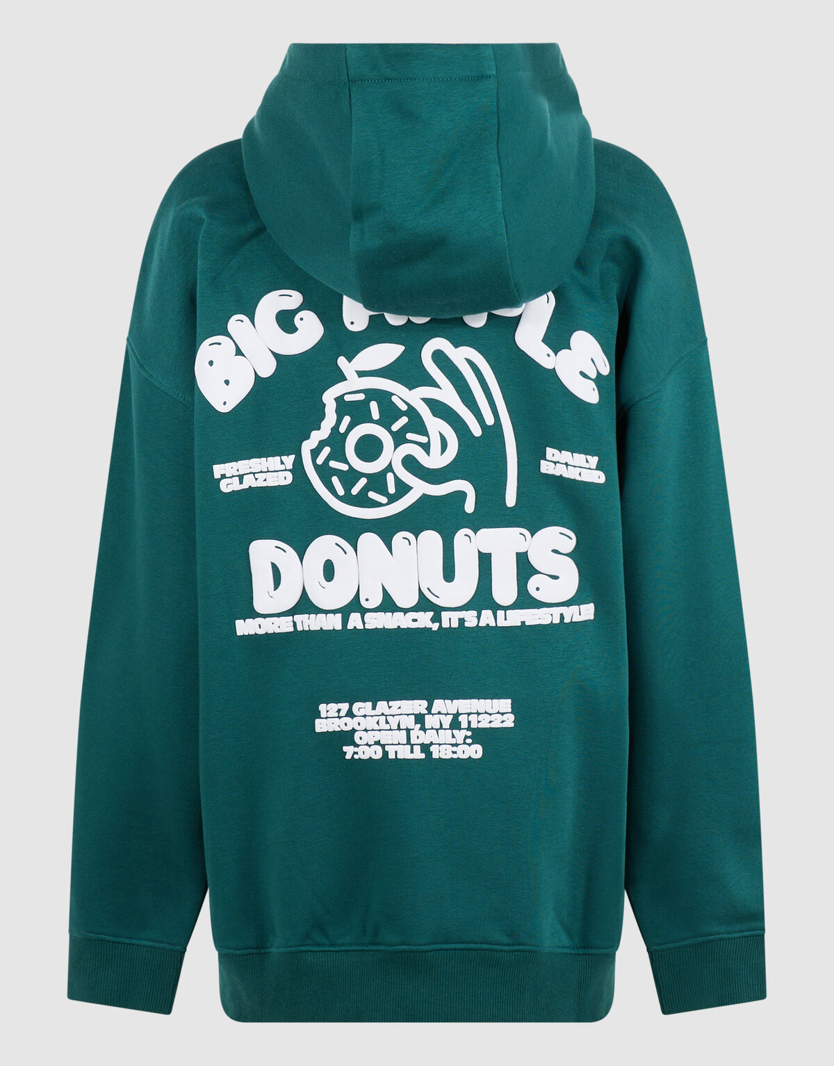 Oversized Fit Donut Hoodie Dunkelgr&uuml;n SHOEBY BOYS