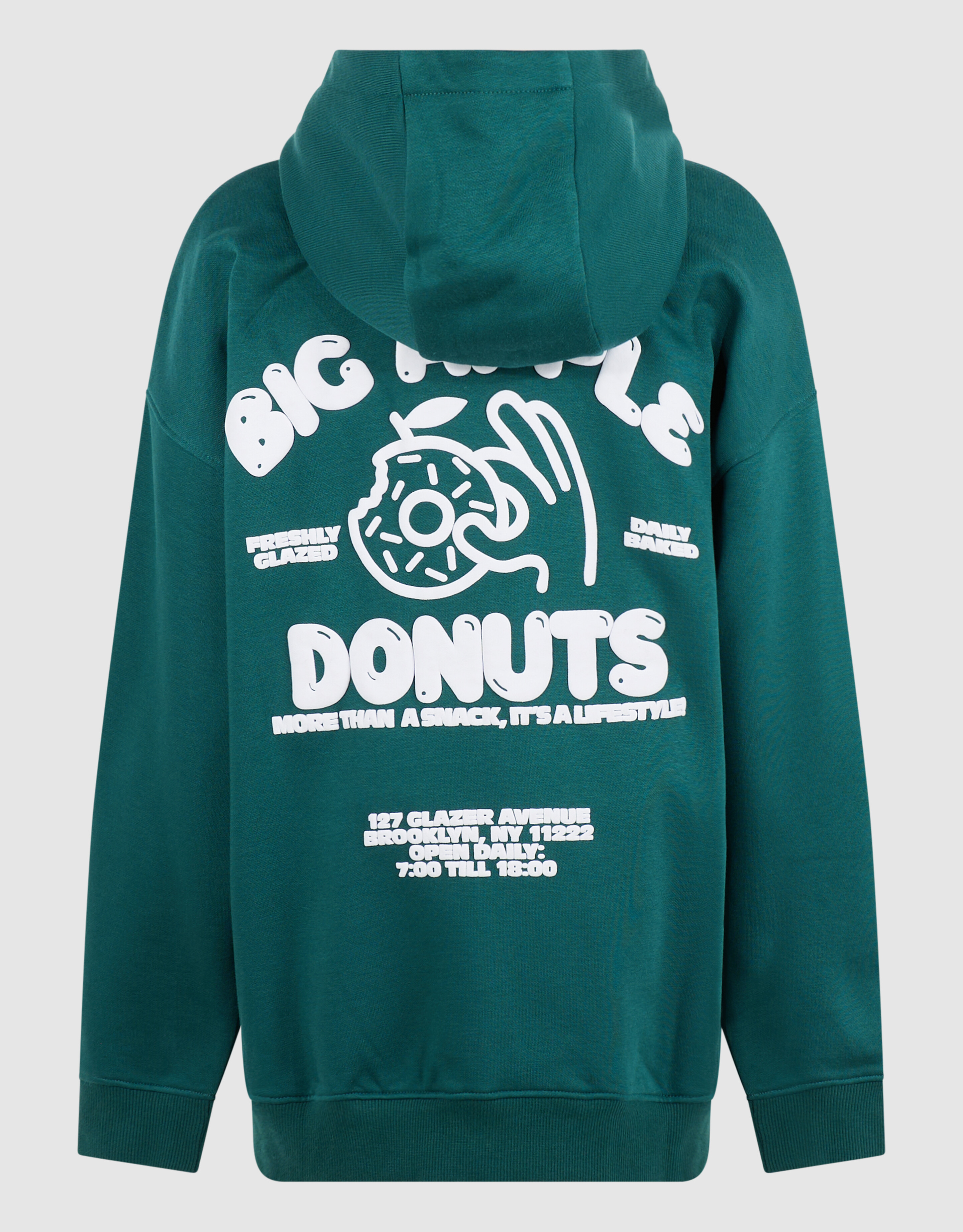 Oversized Fit Donut Hoodie Dunkelgr&uuml;n SHOEBY BOYS