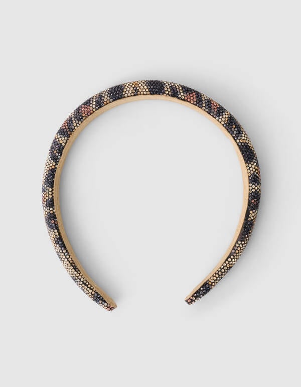 Strass Leopard Haarband Braun SHOEBY ACCESSOIRES