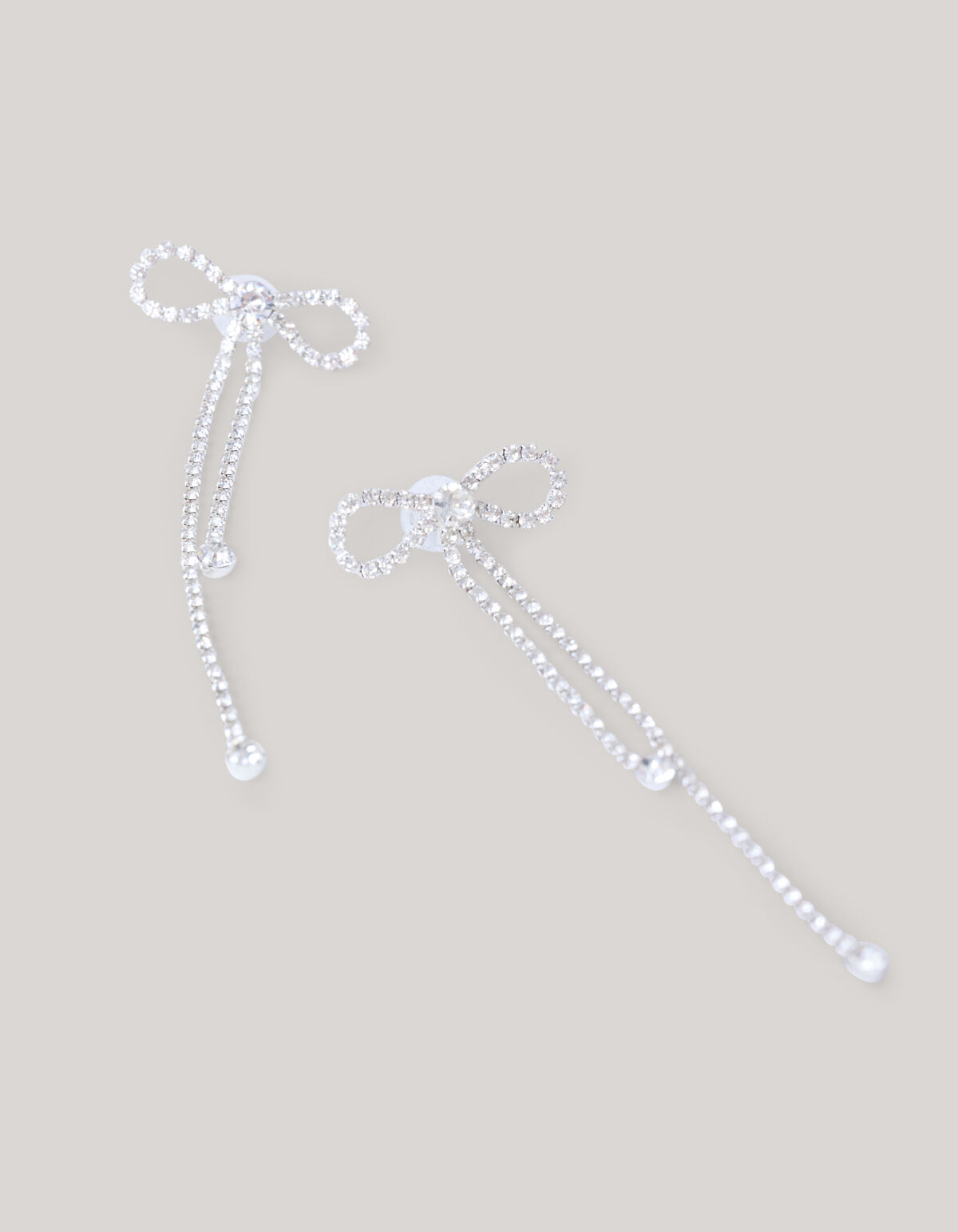 Strass-Schleifen-Ohrringe Silber SHOEBY ACCESSOIRES