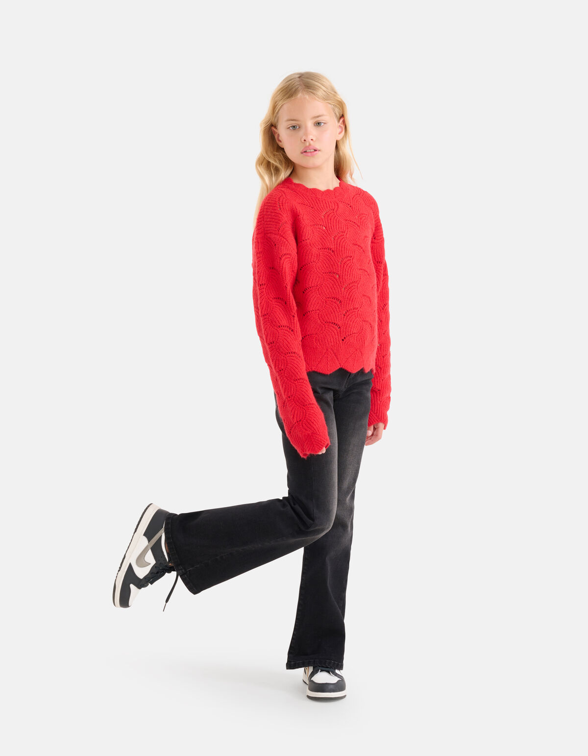 Offen gestrickter Pullover Rot SHOEBY GIRLS