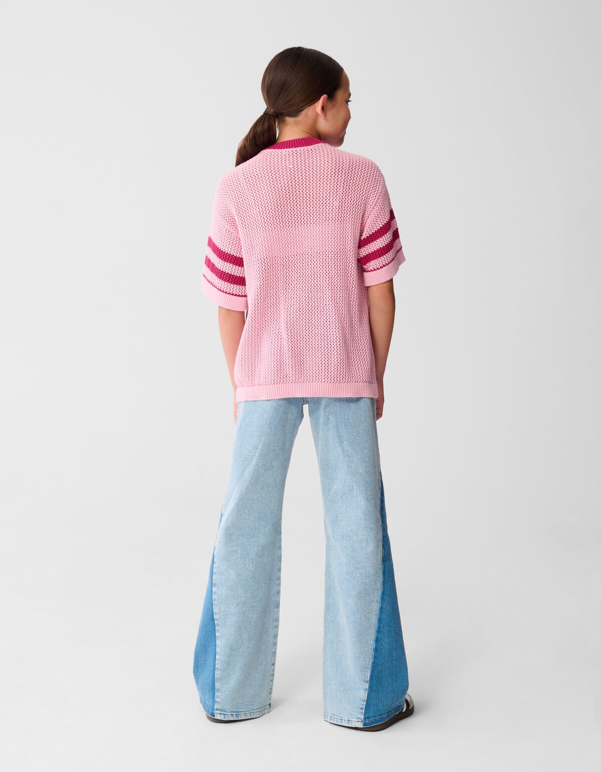 Strick-Baseball-T-Shirt Rosa SHOEBY GIRLS