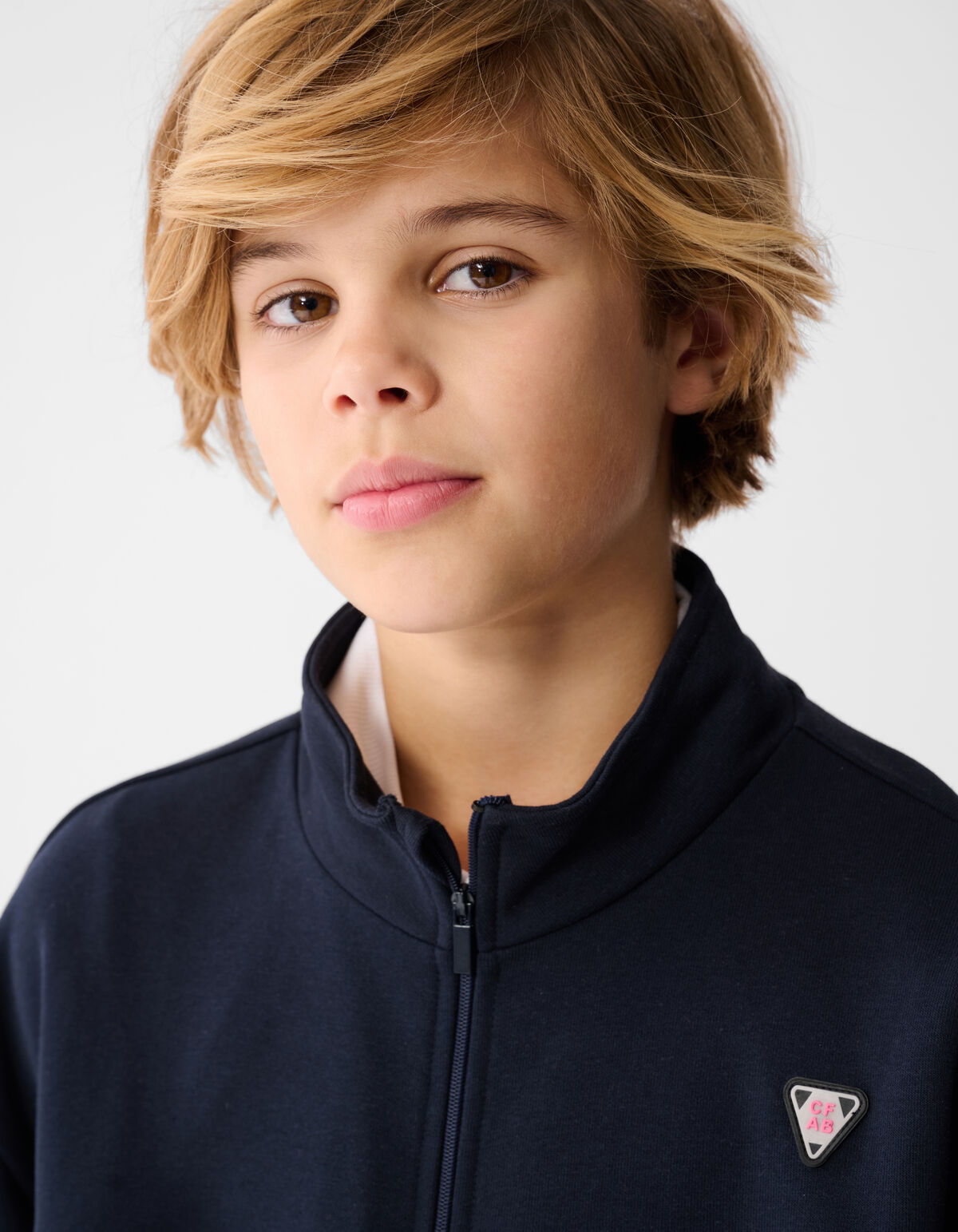 Dunkelblaue Jacke mit weichem Rei&szlig;verschluss SHOEBY BOYS