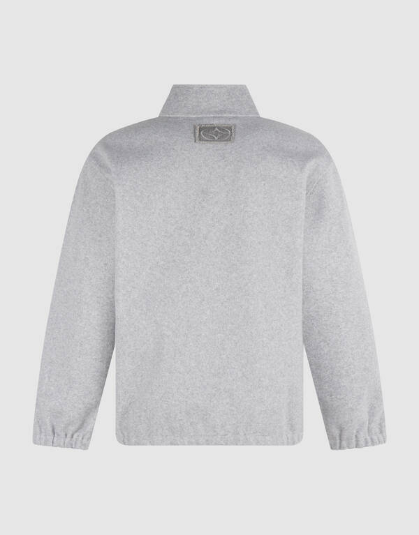 Zip High Neck Pullover Hellgrau SHOEBY MEN