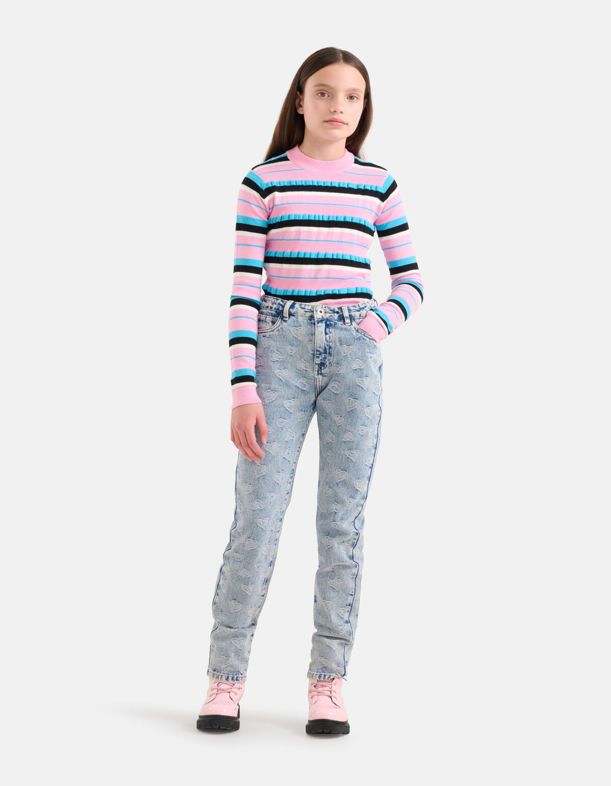 Jacquard-Tapered Jeans gebleicht SHOEBY GIRLS