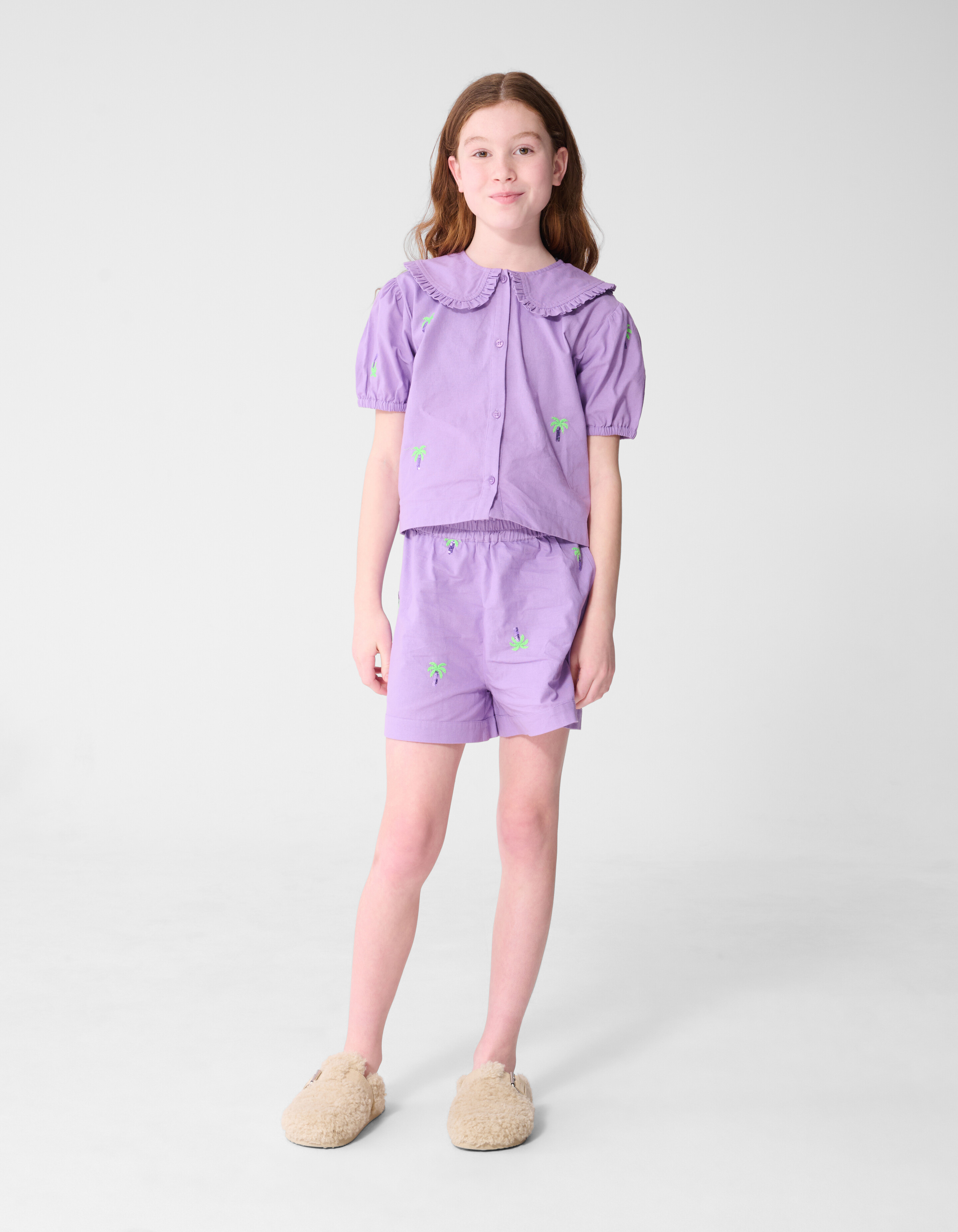 Palmbaum Stickerei Shorts Lila SHOEBY GIRLS