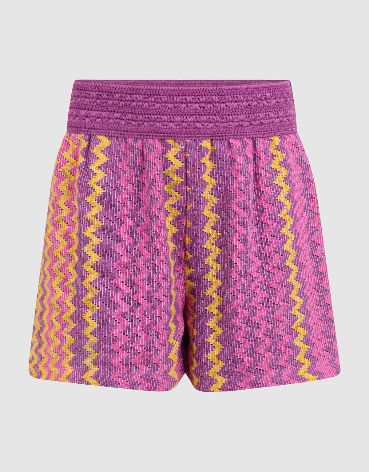 Zickzack geh&auml;kelt kurz rosa SHOEBY GIRLS