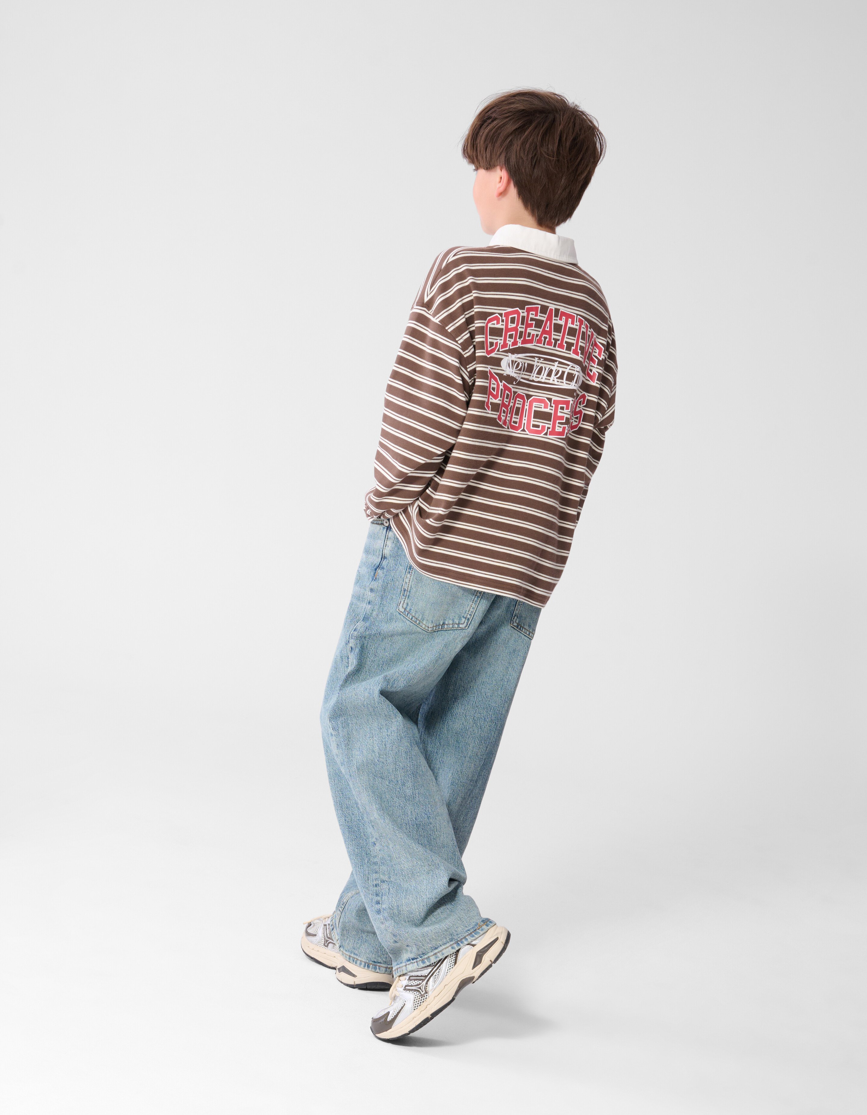 Gestreifter Polo-Pullover Braun SHOEBY BOYS
