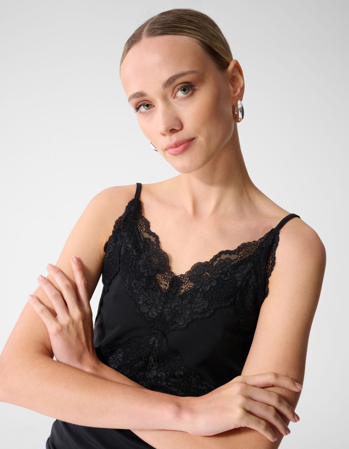 Spitzen-Singlet Top Schwarz SHOEBY WOMEN