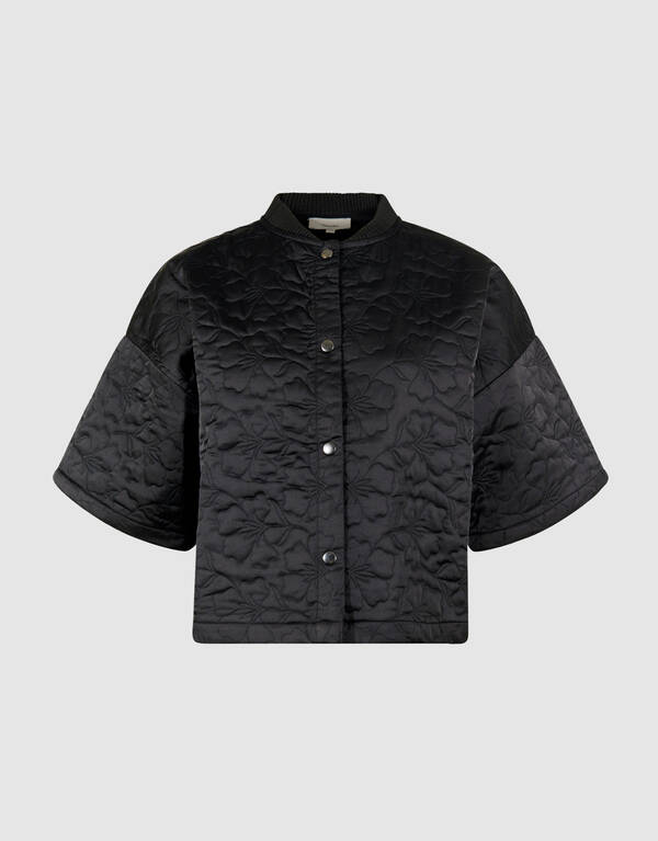 Kurzärmelige Bomberjacke mit Stickerei Schwarz SHOEBY WOMEN